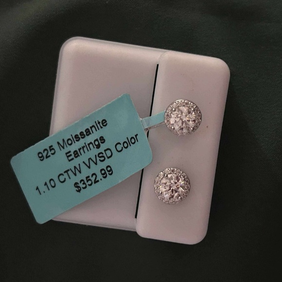 925 moissanite diamond earrings - Picture 1 of 1
